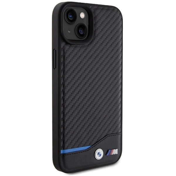BMW Leather Carbon case for iPhone 15 Plus - black_3
