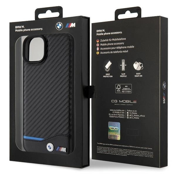 BMW Leather Carbon case for iPhone 15 Plus - black_7