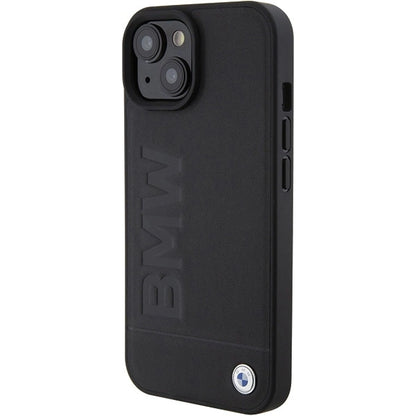 BMW Leather Hot Stamp case for iPhone 15 Plus - black_1
