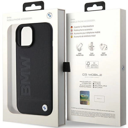 BMW Leather Hot Stamp case for iPhone 15 Plus - black_7