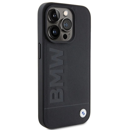 BMW Leather Hot Stamp iPhone 15 Pro Max Case - Black_3