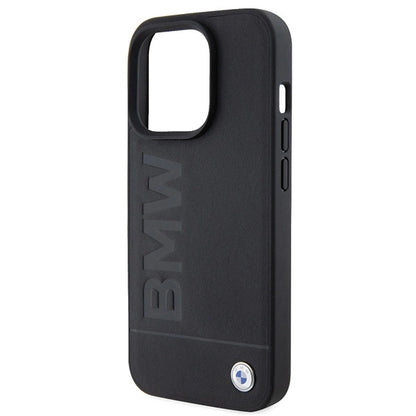 BMW Leather Hot Stamp iPhone 15 Pro Max Case - Black_5