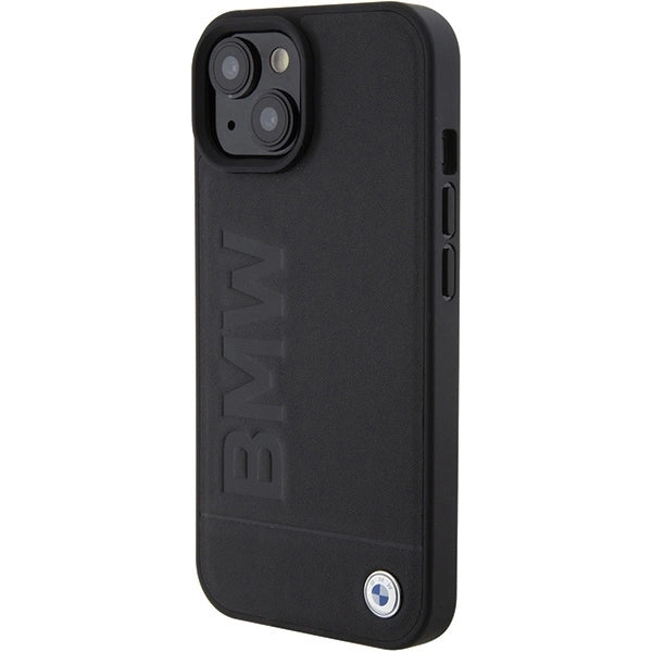 BMW MagSafe Leather Hot Stamp case for iPhone 15 Plus - black_1