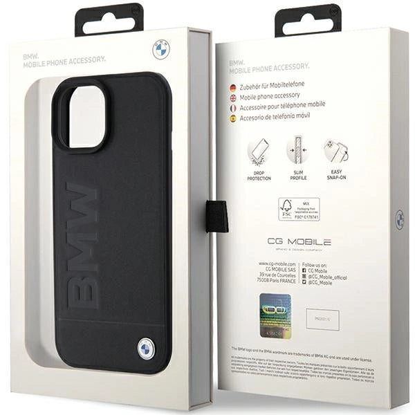 BMW MagSafe Leather Hot Stamp case for iPhone 15 Plus - black_7