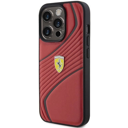 Ferrari Twist Metal Logo case for iPhone 15 Pro - red_1