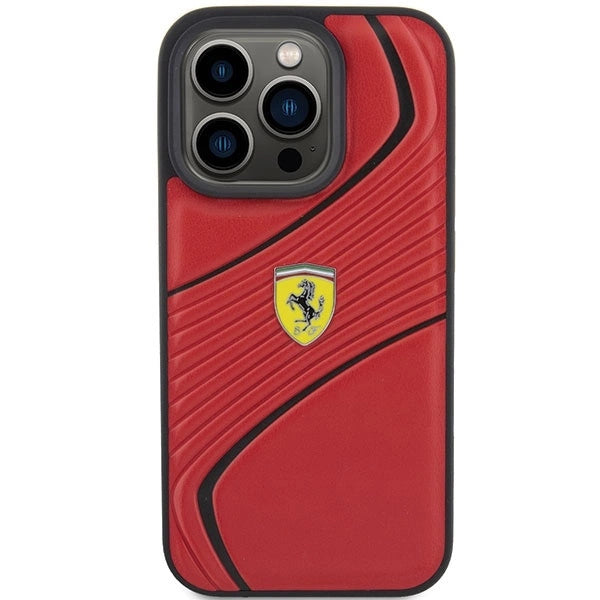 Ferrari Twist Metal Logo case for iPhone 15 Pro - red_2