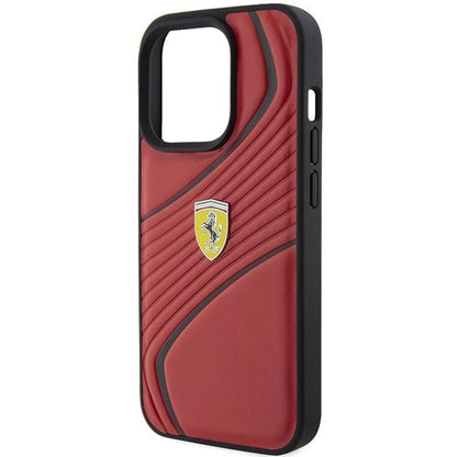 Ferrari Twist Metal Logo case for iPhone 15 Pro - red_5