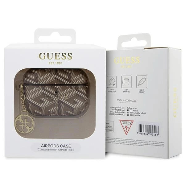Guess GUAP2PGCE4CW case for AirPods Pro 2 cover - brown GCube Charm_3