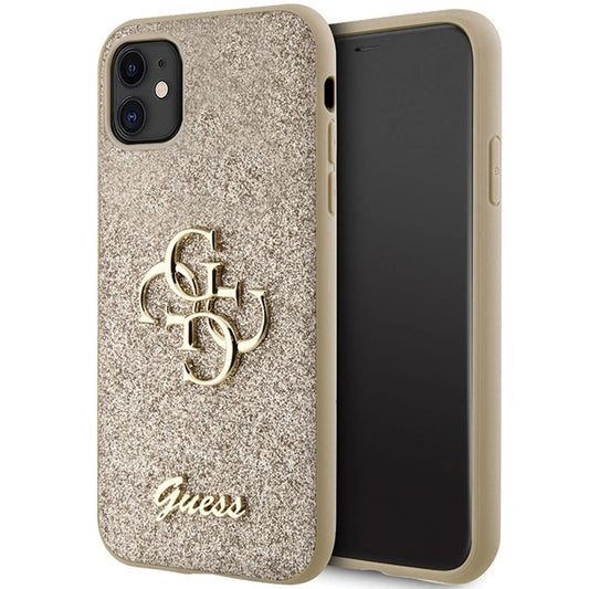 Guess GUHCN61HG4SGD case for iPhone 11 / Xr - gold Glitter Script Big 4G_0