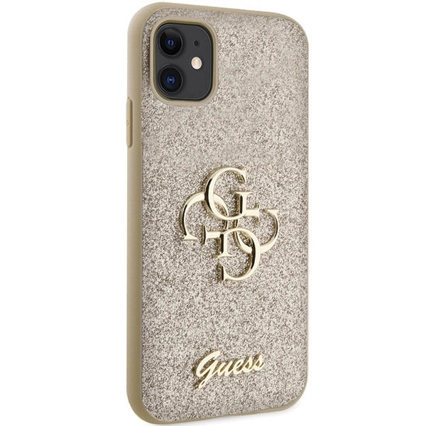 Guess GUHCN61HG4SGD case for iPhone 11 / Xr - gold Glitter Script Big 4G_3