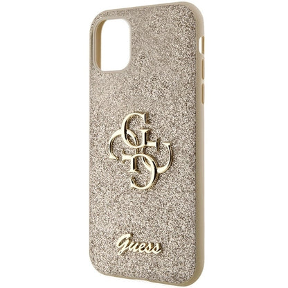 Guess GUHCN61HG4SGD case for iPhone 11 / Xr - gold Glitter Script Big 4G_5