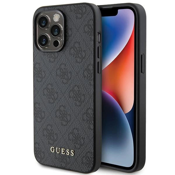 Guess 4G Metal Gold Logo case for iPhone 15 Pro - gray_0