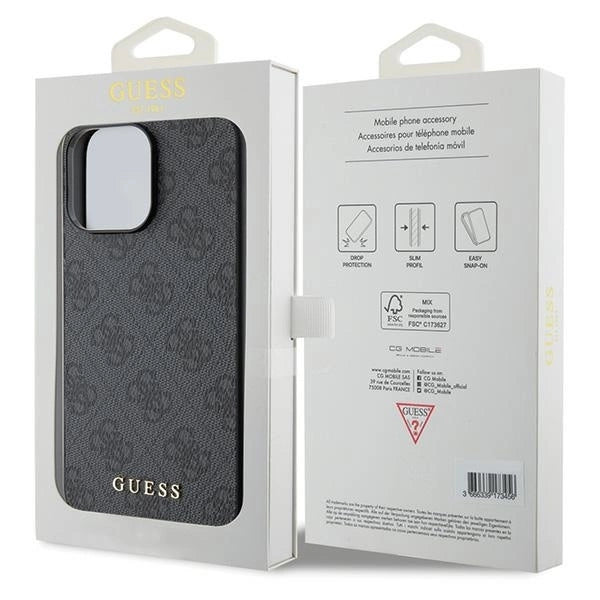 Guess 4G Metal Gold Logo case for iPhone 15 Pro - gray_7