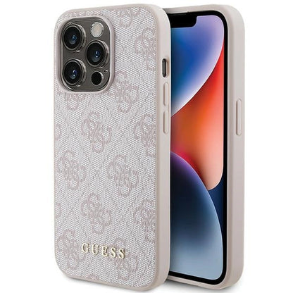 Guess 4G Metal Gold Logo case for iPhone 15 Pro - pink_0