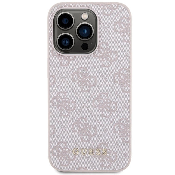 Guess 4G Metal Gold Logo case for iPhone 15 Pro - pink_2