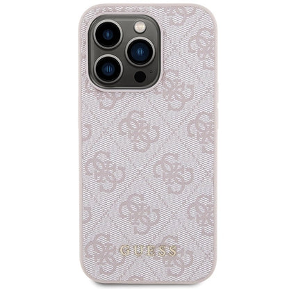 Guess 4G Metal Gold Logo case for iPhone 15 Pro - pink_2