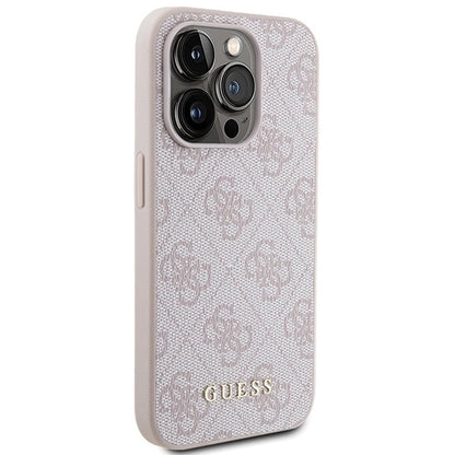 Guess 4G Metal Gold Logo case for iPhone 15 Pro - pink_3