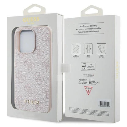 Guess 4G Metal Gold Logo case for iPhone 15 Pro - pink_7