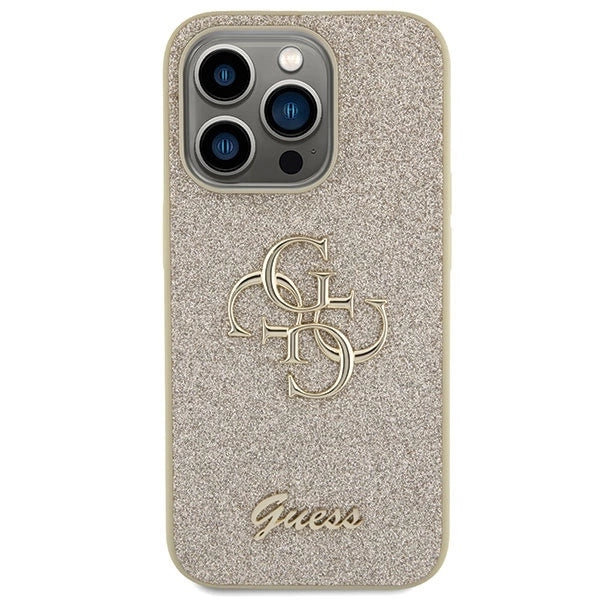 Guess Glitter Script Big 4G case for iPhone 15 Pro - gold_2