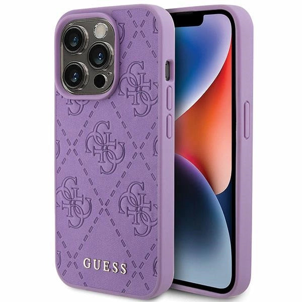 Guess Leather 4G Stamped case for iPhone 15 Pro - purple_0