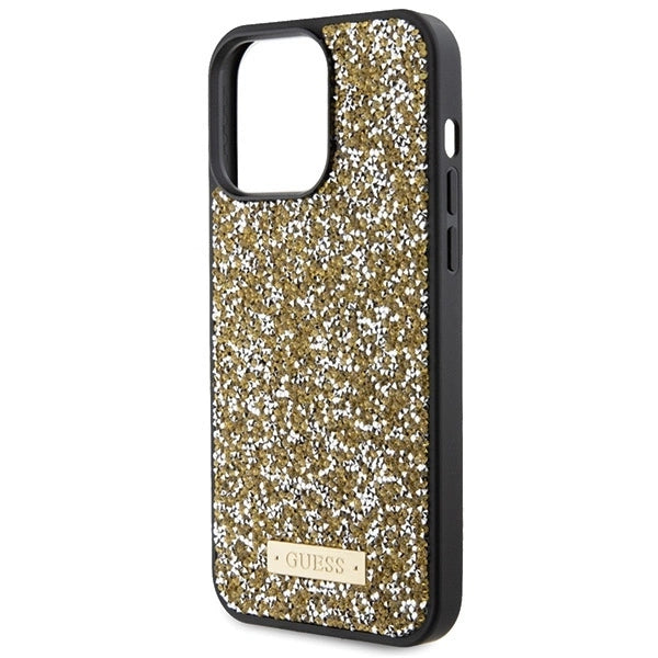 Guess Rhinestone Metal Logo case for iPhone 15 Pro - yellow_5