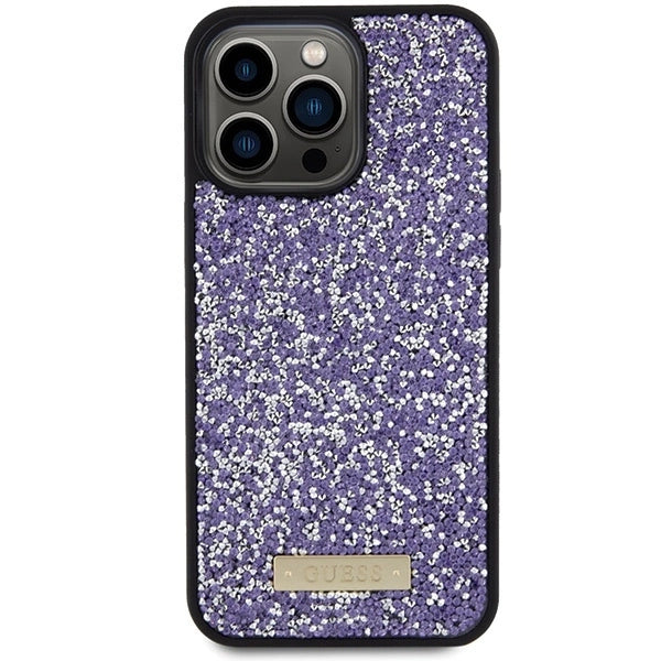 Guess Rhinestone Metal Logo case for iPhone 15 Pro - pink_2