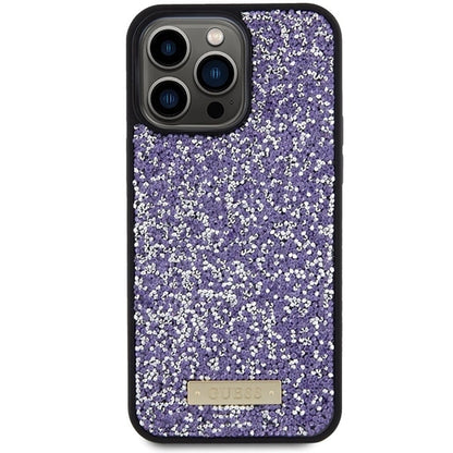 Guess Rhinestone Metal Logo case for iPhone 15 Pro - pink_2