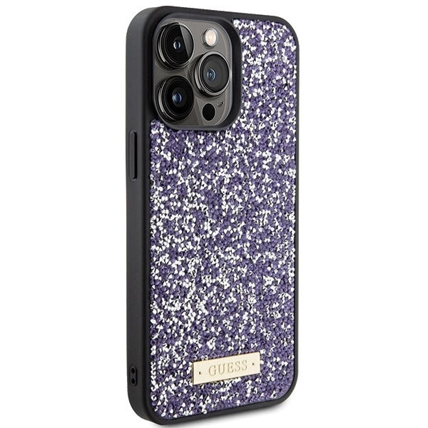 Guess Rhinestone Metal Logo case for iPhone 15 Pro - pink_3