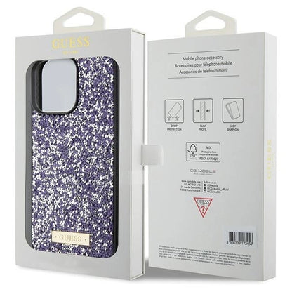 Guess Rhinestone Metal Logo case for iPhone 15 Pro - pink_7