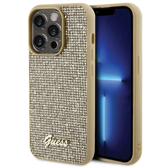 Guess Disco Metal Script case for iPhone 15 Pro - gold_0