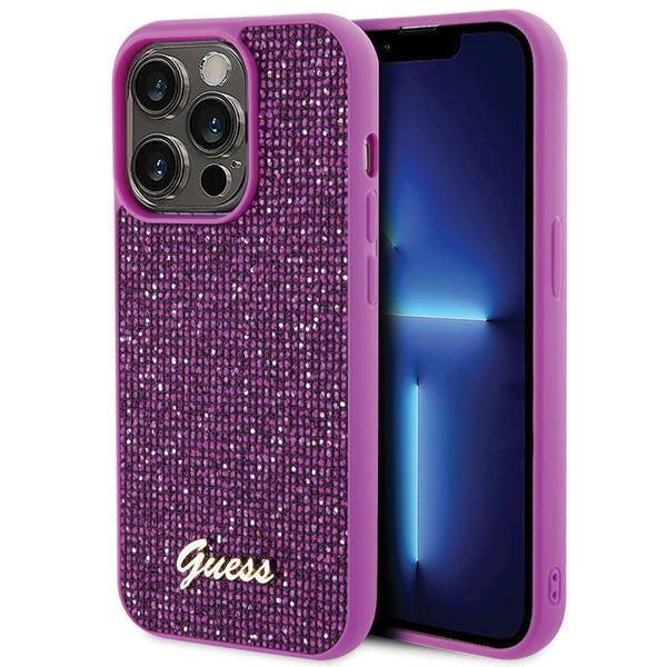 Guess Disco Metal Script case for iPhone 15 Pro - pink_0