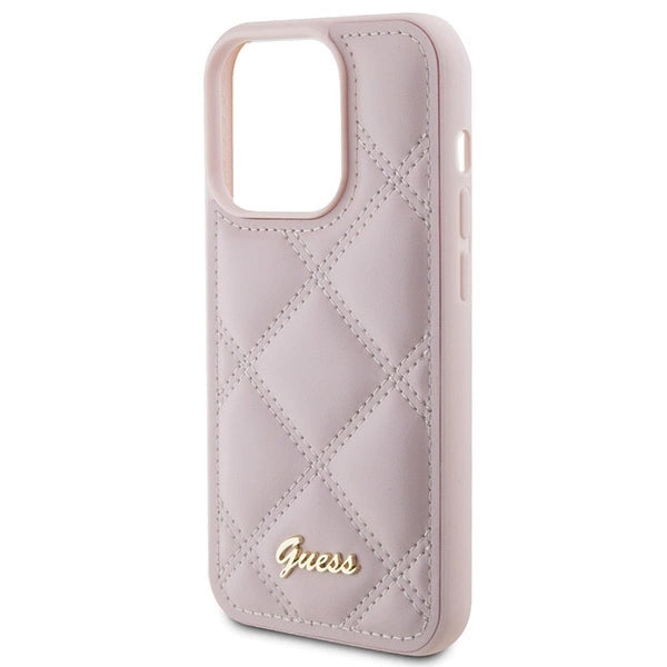 Guess Quilted Metal Logo case for iPhone 15 Pro - pink_5