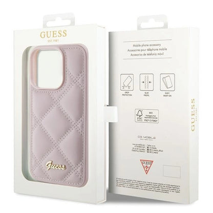 Guess Quilted Metal Logo case for iPhone 15 Pro - pink_7