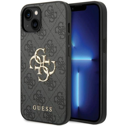 Guess 4G Big Metal Logo iPhone 15 Plus Case - Gray_0
