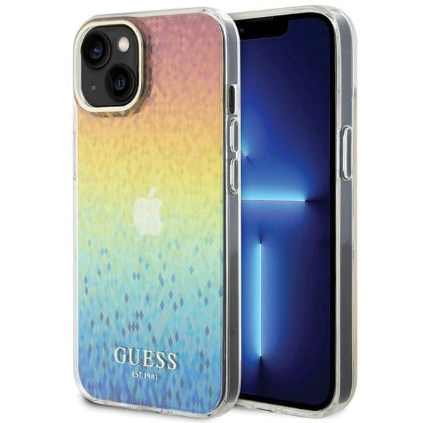 Guess IML Faceted Mirror Disco Iridescent case for iPhone 15 - multicolored_0