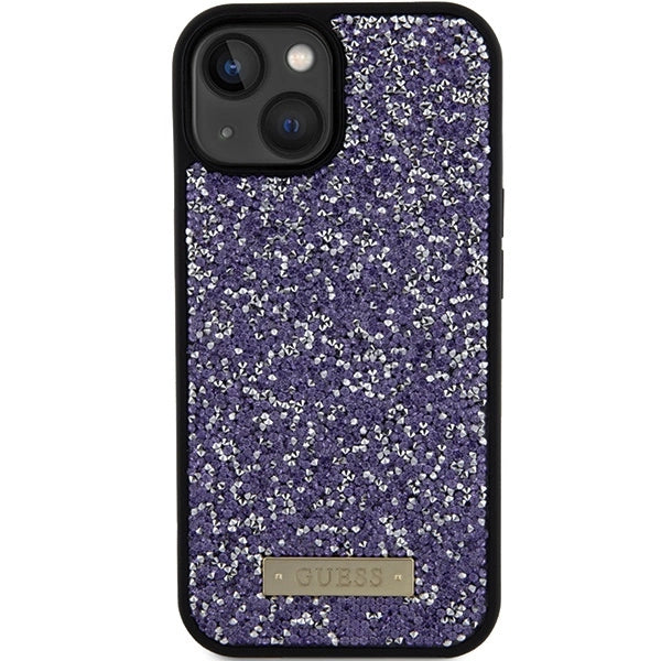 Guess Rhinestone Metal Logo iPhone 15 Case - Pink_2