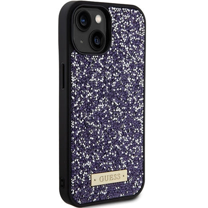 Guess Rhinestone Metal Logo iPhone 15 Case - Pink_3