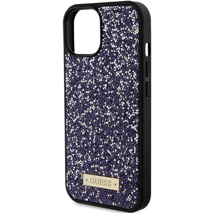 Guess Rhinestone Metal Logo iPhone 15 Case - Pink_5