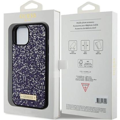 Guess Rhinestone Metal Logo iPhone 15 Case - Pink_7