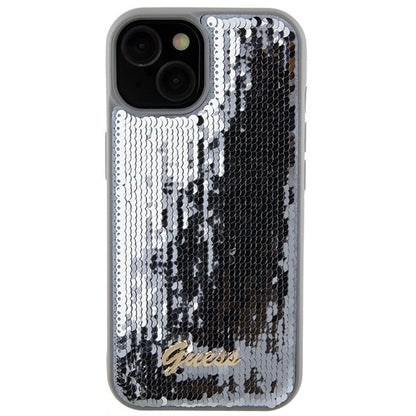 Guess Sequin Script Metal case for iPhone 15 - silver_2