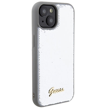 Guess Sequin Script Metal case for iPhone 15 - silver_3