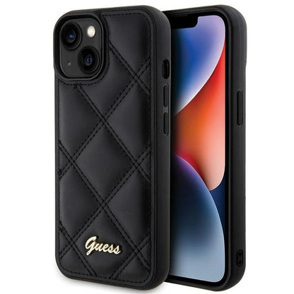 Guess Quilted Metal Logo case for iPhone 15 - black_0