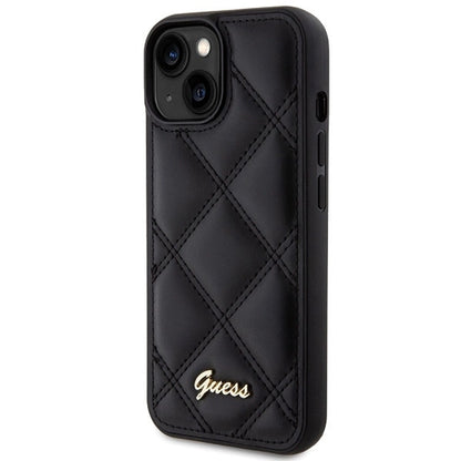 Guess Quilted Metal Logo case for iPhone 15 - black_1