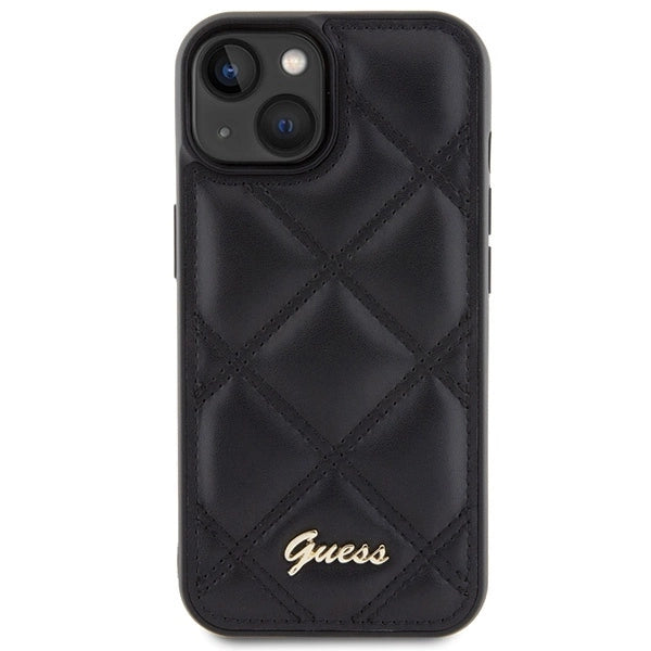 Guess Quilted Metal Logo case for iPhone 15 - black_2