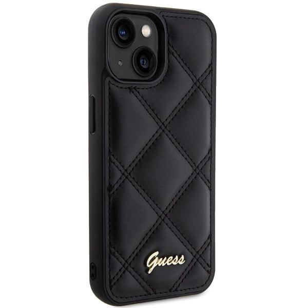 Guess Quilted Metal Logo case for iPhone 15 - black_3