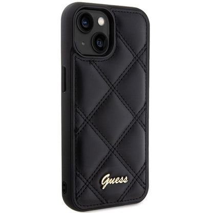 Guess Quilted Metal Logo case for iPhone 15 - black_3