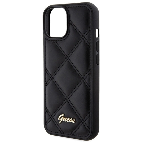 Guess Quilted Metal Logo case for iPhone 15 - black_5