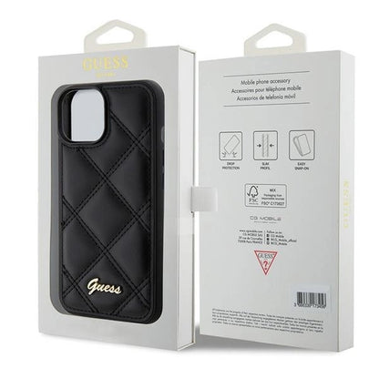 Guess Quilted Metal Logo case for iPhone 15 - black_7