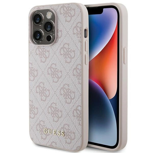 Guess 4G Metal Gold Logo case for iPhone 15 Pro Max - pink_0