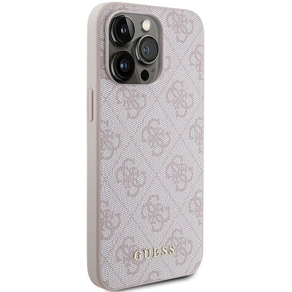 Guess 4G Metal Gold Logo case for iPhone 15 Pro Max - pink_3